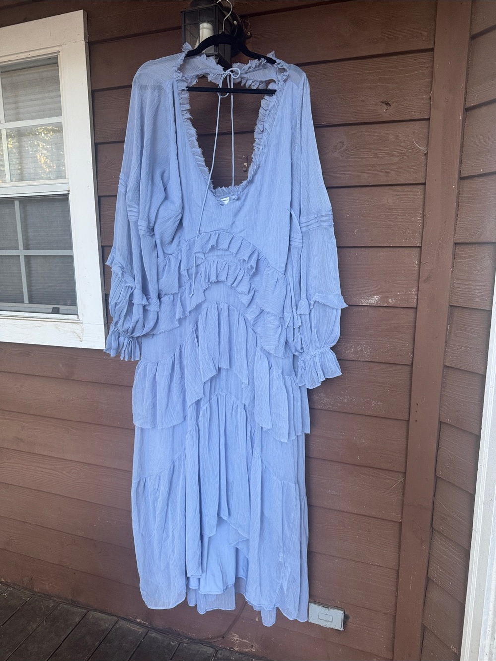 ASOS Curve Light Blue Ruffle Tiered Maxi Dress size 20